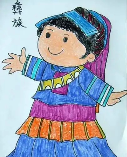 少数民族人物画简笔画儿童少数民族人物画