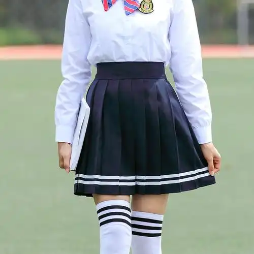 夏季英伦学院风校服高腰显瘦百褶学生短裙a字裙半身裙jk小裙子女