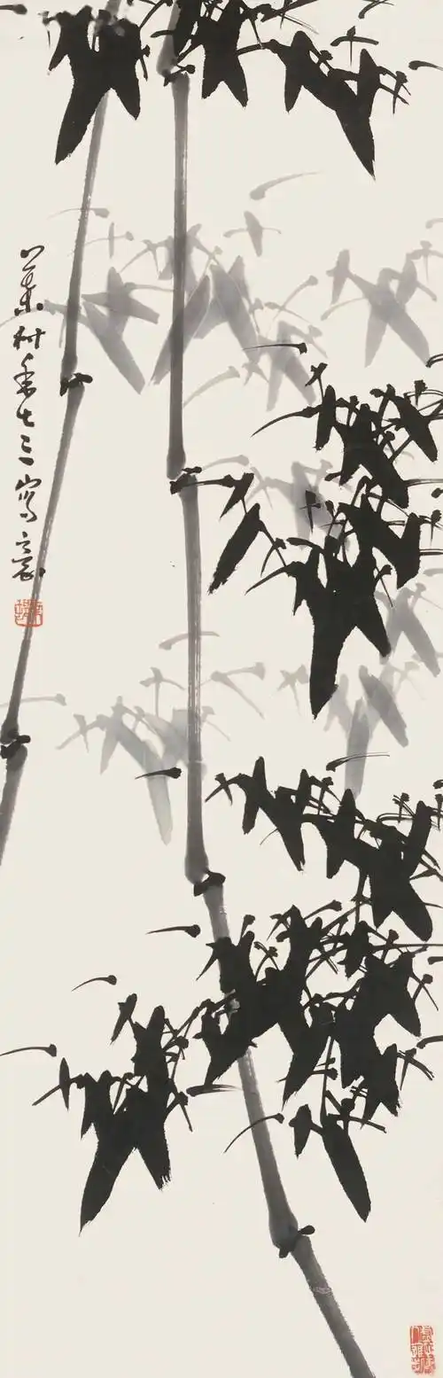 竹痴老人画竹,江南第一枝