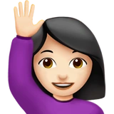下载"举手的女人:浅肤色" emoji高清大图 - emoji表情大全,emoji百科