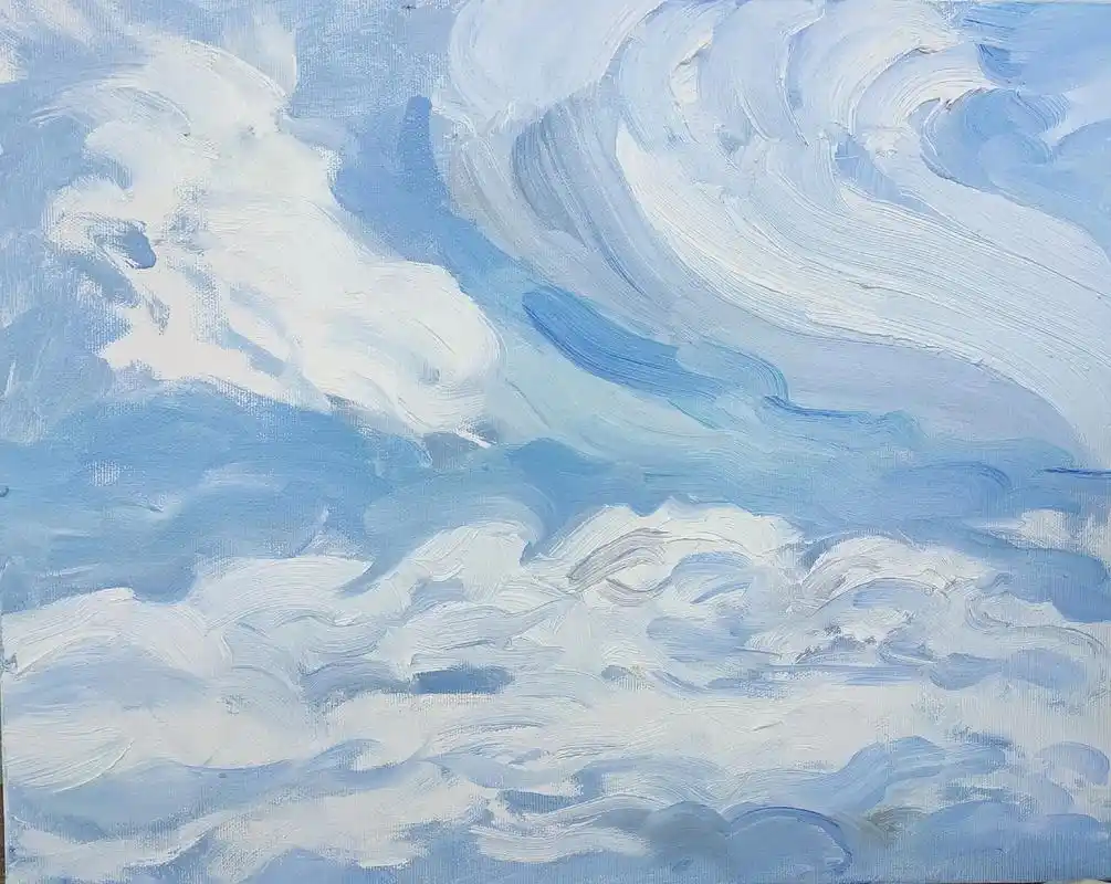 油画 #治愈系 #天空之镜  - 抖音