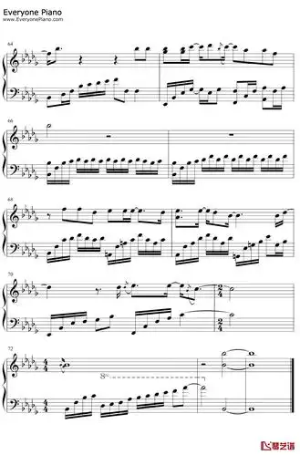 尘埃钢琴谱家家步步惊情ed我的爱像尘埃散落在边疆地带抖音热歌