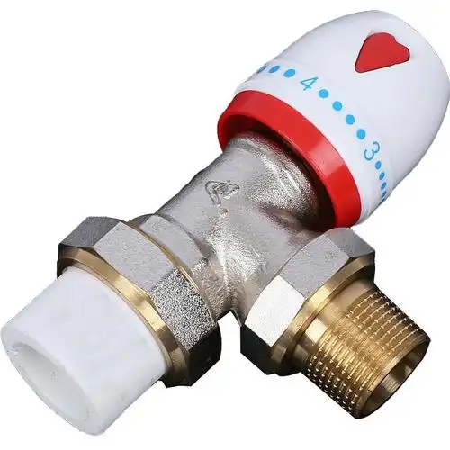 ppr水管配件闪电客暖气温控阀6分直式角式小背篓温度控制阀配件321寸