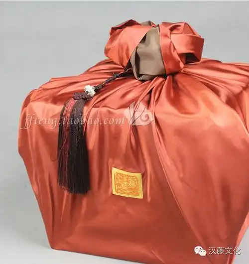 【扶芳藤-中国包袱布】中国风浅裸粉纯棉印花双面包袱布 - 包类