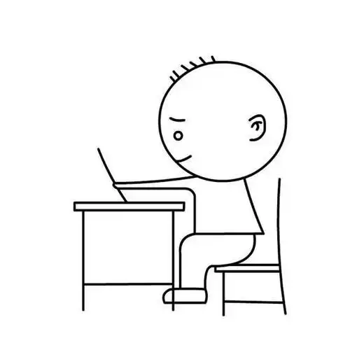 趴在床上看书的简笔画