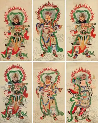 0179 四大天王 (六幅) 镜心 设色绢本