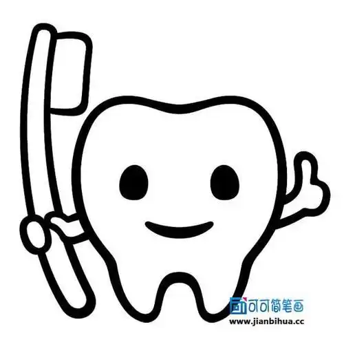 画牙齿的简笔画图片 画牙齿的简笔画图片儿童画上下牙齿分开画