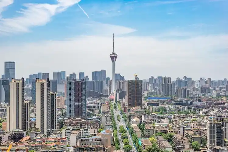 成都城市风光杜甫草堂浣花溪公园成都晚霞