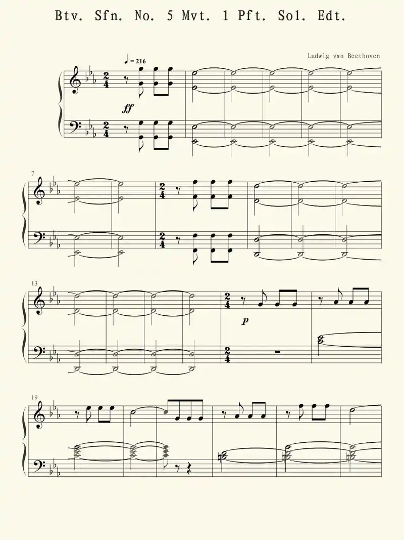 贝多芬第5交响曲命运第一章