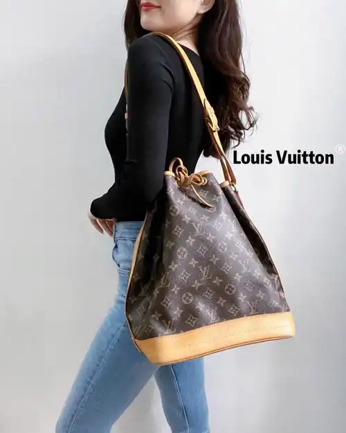 lvvintagenoé老花抽绳水桶包单肩包