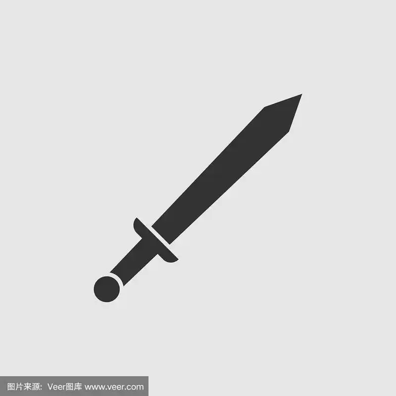 简单孤立的剑矢量图标