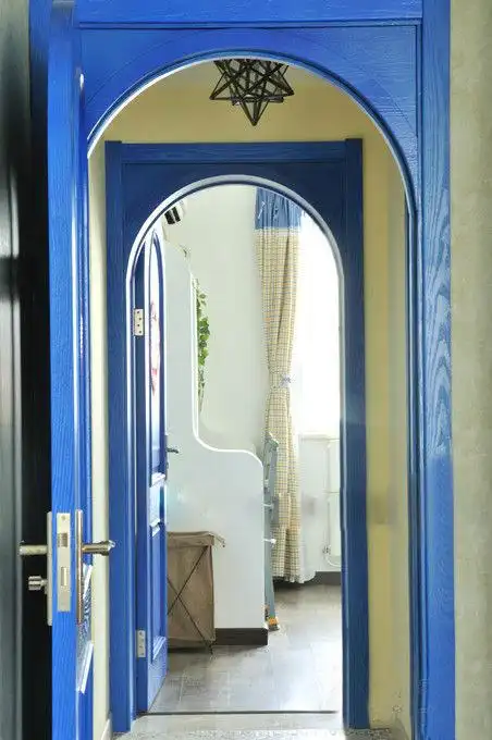 蓝色的圆形拱门装修效果图地中海风格拱门图片