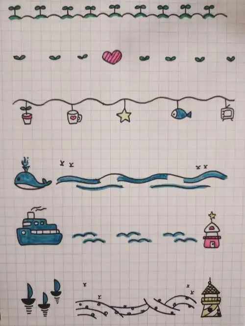 今日份懒人手帐分割线来啦#简笔画  #手帐