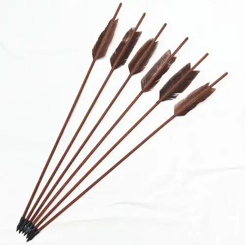 木箭木杆真羽毛箭仿古装饰影视草船借箭道具箭支飞镖
