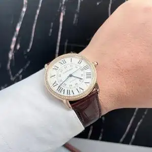 卡地亚手表镶钻18k玫瑰金男