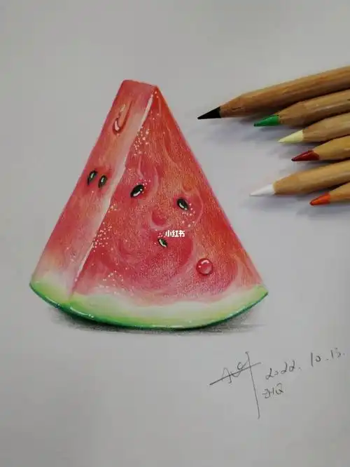 彩铅画西瓜