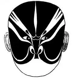 京剧黑脸脸谱简笔画