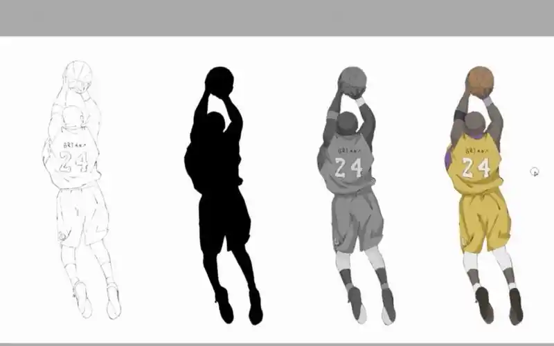 板绘科比布莱恩特kobe黑曼巴mambaout我的青春逝者安息老大尽力了黝黑