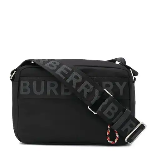 burberry/博柏利 巴宝莉男包 男士黑色织物单肩斜挎相机包 8025669blk