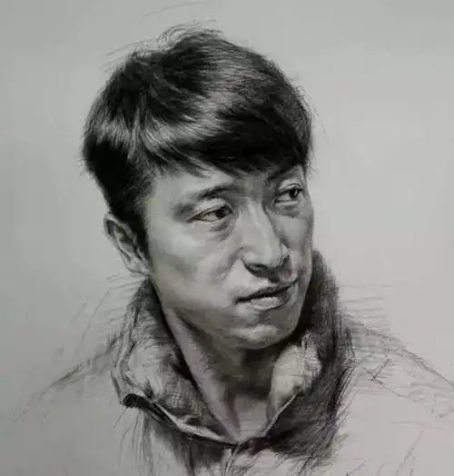 素描头像34侧面结构表现画法