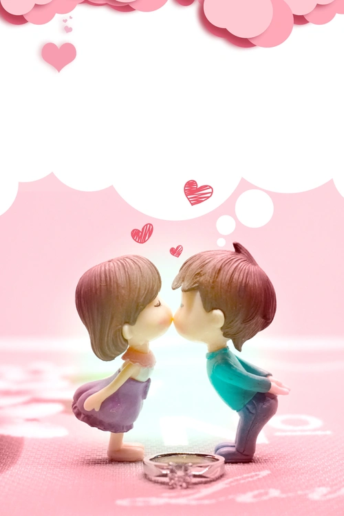 情侣瓷娃娃背景图