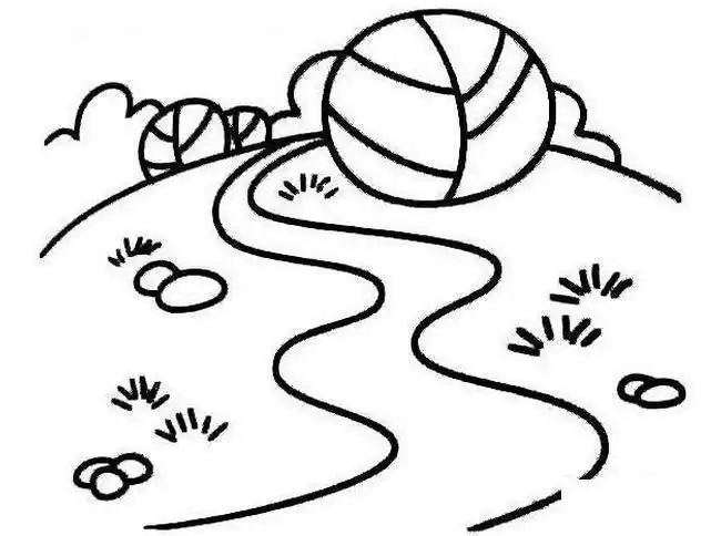 走在山间小路儿童简笔画图片素描铅笔乡间小路简笔画图片教程乡村漂亮