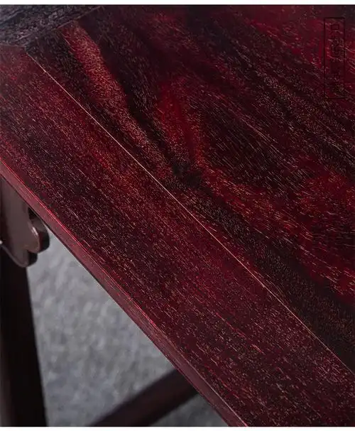 赞比亚血檀四出头官帽椅三件套中式客厅非洲染料紫檀红木办公椅