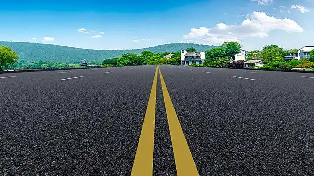 沥青路面素材和蓝天白云