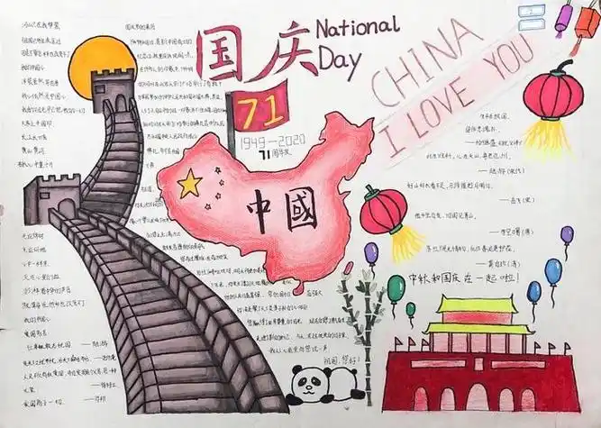 为建国71周年献礼初中一等奖手抄报一等奖手抄报