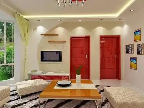 红色门作为电视墙的搭配,激情自由!