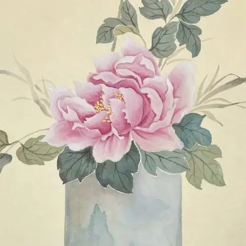 没骨花鸟 牡丹写生