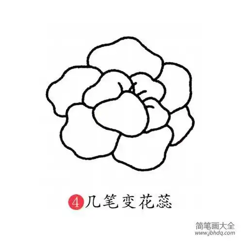 中国国花牡丹花简笔画