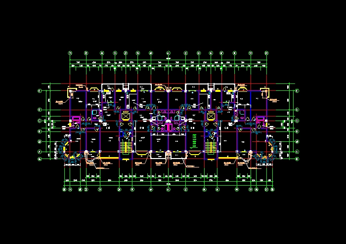 多层住宅建筑施工cad设计图纸