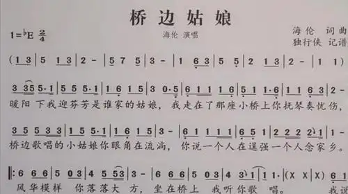 简谱细致讲解《桥边姑娘》手把手教你学简谱