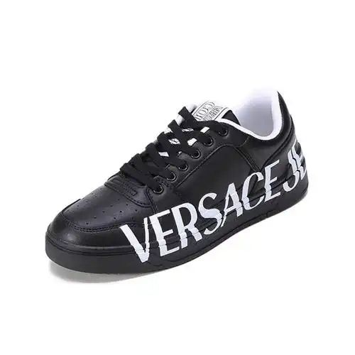 范思哲versacejeanscouture男士皮革系带休闲运动鞋板鞋72ya3sj5zp006