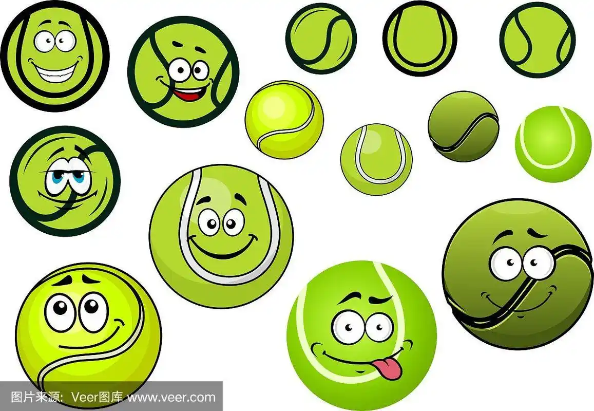 绿色的网球是卡通人物的吉祥物