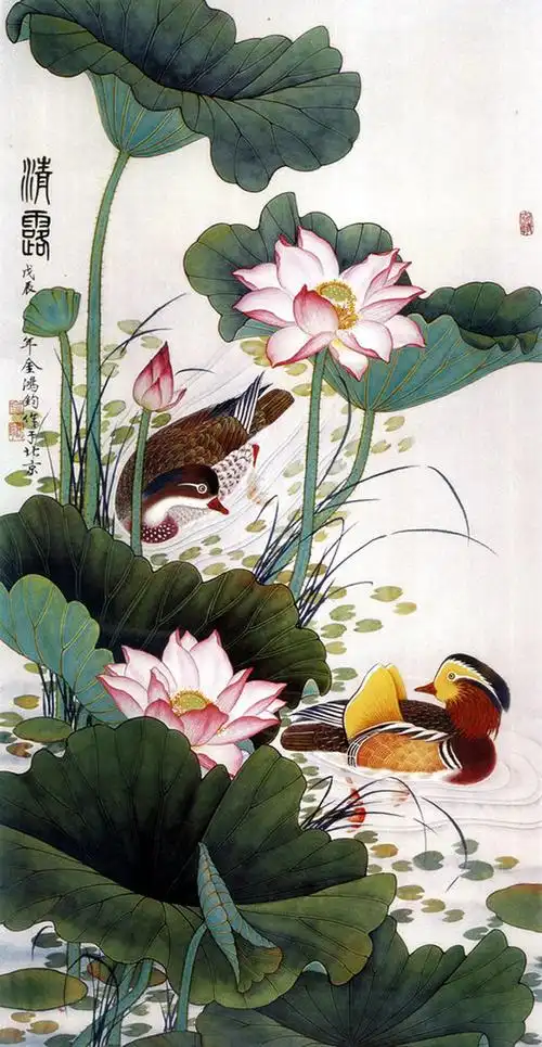 中国名家笔下的鸳鸯成双