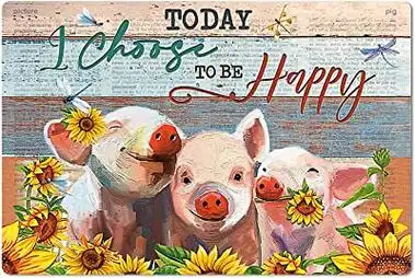 today to happy ranch 复古海报车库厨房墙匾家居装饰农场俱乐部海报