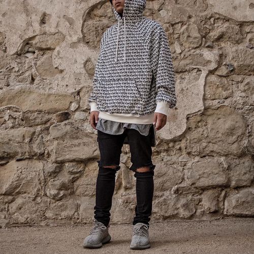 fog满印卫衣高街字母运动休闲复古宽松连帽衫男女情侣装侃爷同款