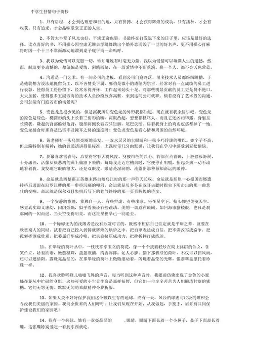 中学生抒情句子摘抄0001