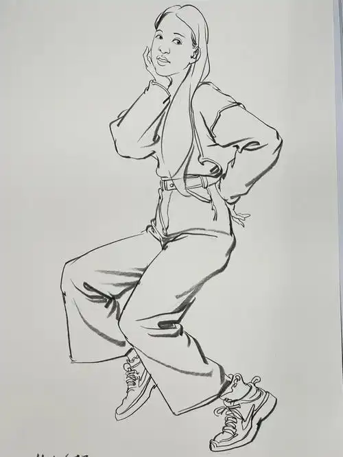 速写坐姿步骤图