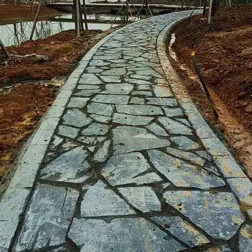 冰裂纹板岩_文化石青石板冰裂纹板岩铺装异形碎拼乱石板 - 阿里巴巴