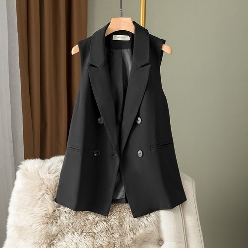 西装马甲女中长款大码