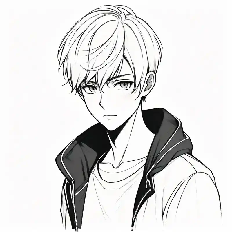 96动漫男生帅气头像素描集90 探索动漫男生的魅力,一组帅气头像