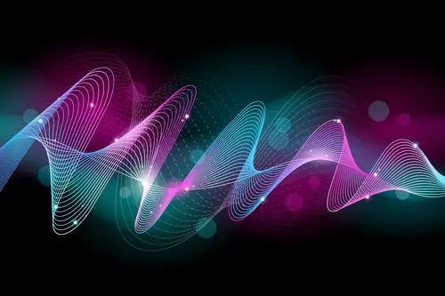 五彩斑斓的曲线波浪图素材