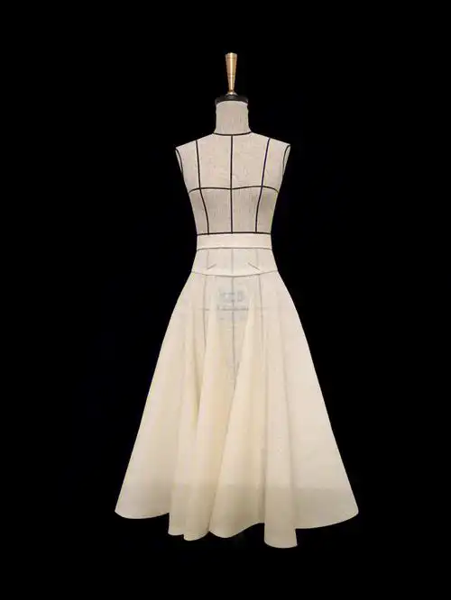 立裁练习3波浪育克裙