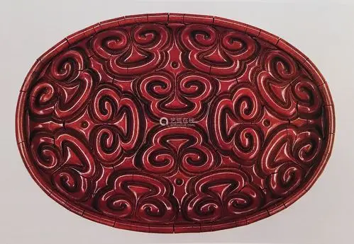 元 剔犀如意云纹香盘