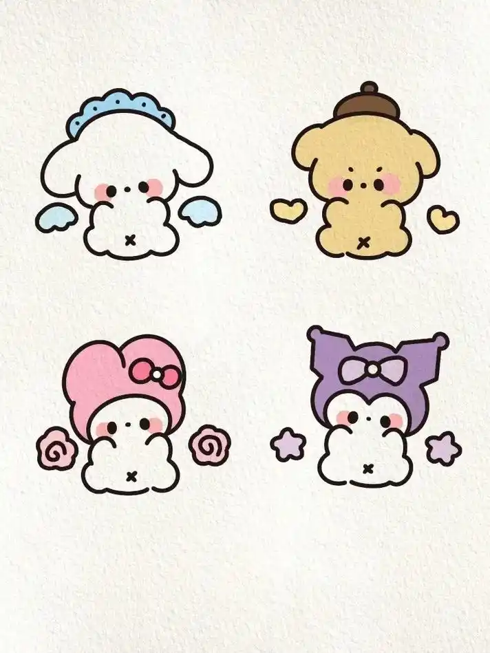 三丽鸥简笔画教程.一学就会的简笔画教程,赶紧让你的朋友给你画 - 抖