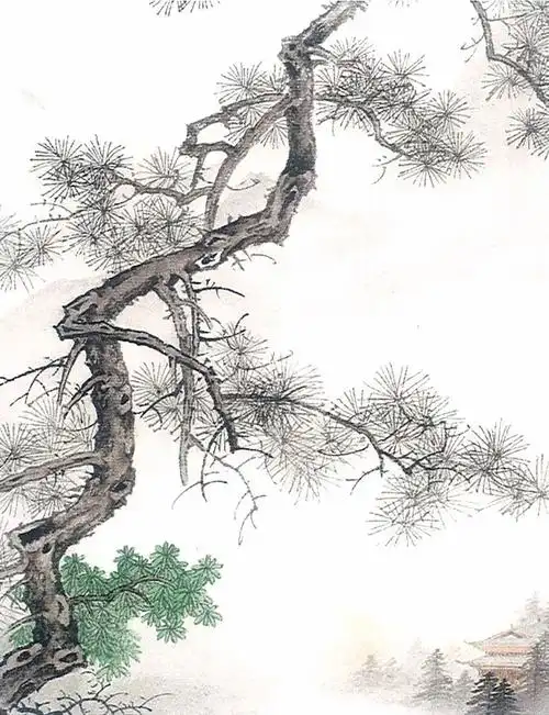 学习内容:学习6幅松树作品(范画见上图),松树在各种场景的画法和表现