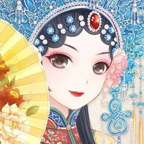 京剧花旦京剧花旦带折扇女生头像,唯美古风真人头像京剧人物设计花旦